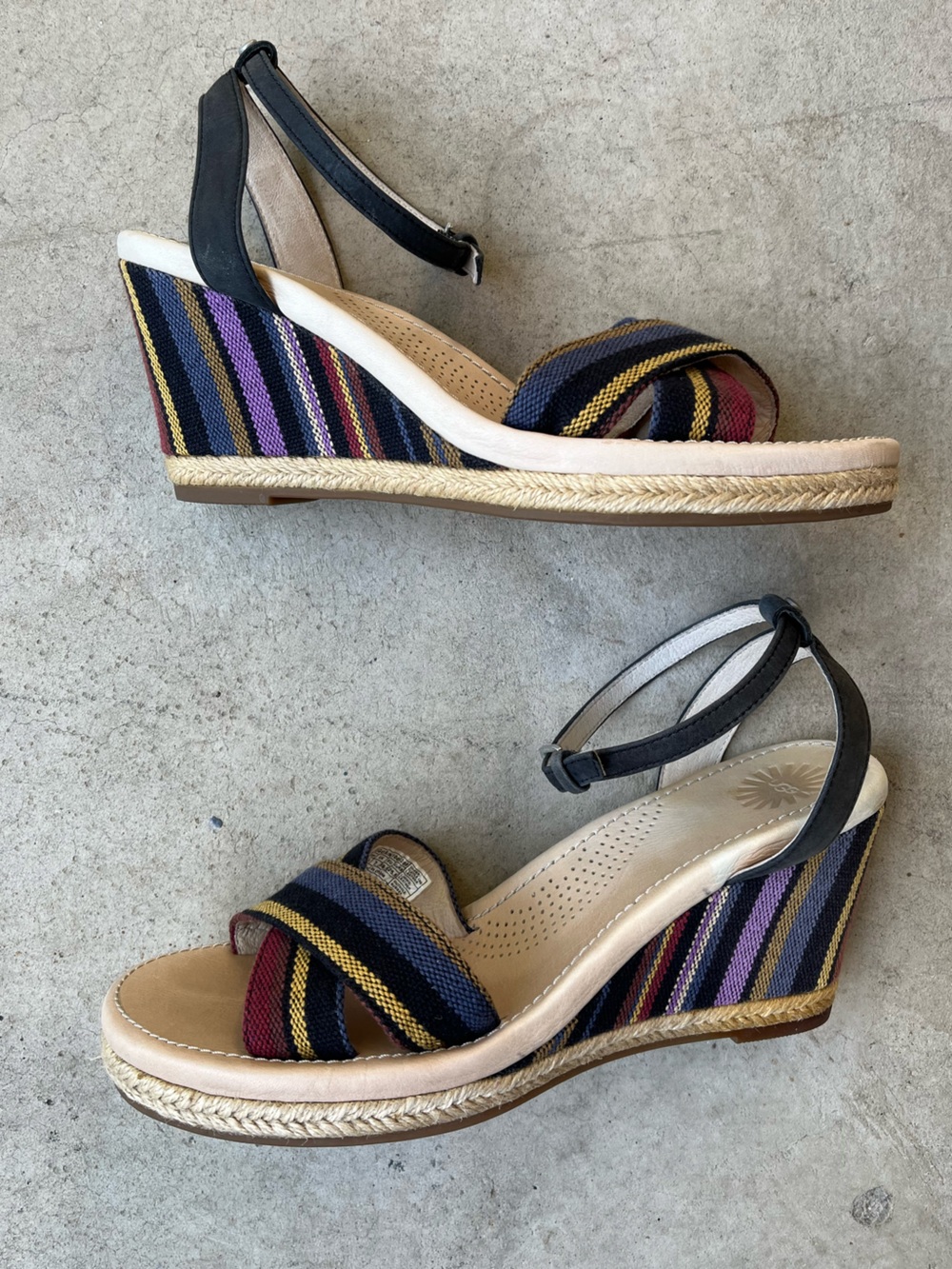 🆕 Listing! UGG | 'Nyssa' Stripe Espadrille Wedge Sandals